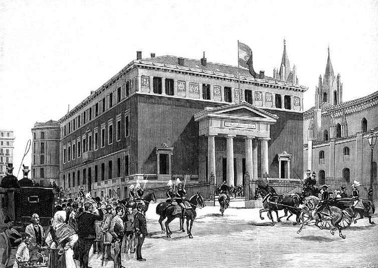 Inauguración del nuevo edificio de la Real Academia, Madrid