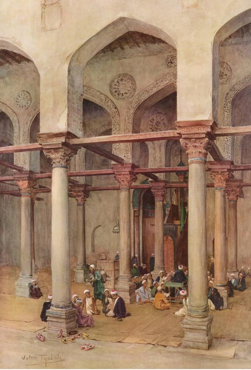 Mezquita en El Cairo, hacia 1912.