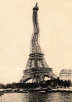 Paris, 1915. Propaganda aliada: la Torre Eiffel se ríe de los zepelines alemanes