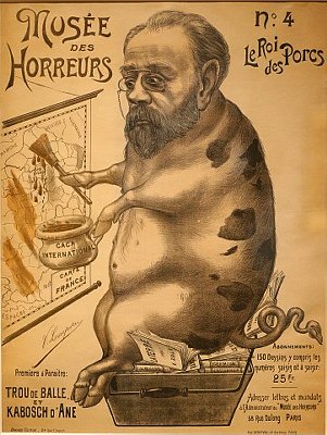 Caricatura de Zola (París, 1900)