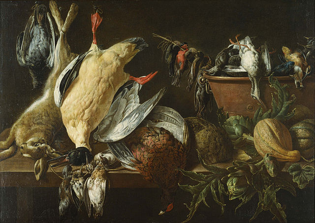 Naturaleza muerta. Adriaen van Utrecht, 1648.