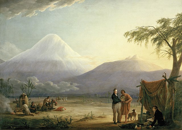 Humboldt y Bonpland al pie del volcán del Chimborazo, de Friedrich Georg Weitsch (1810).