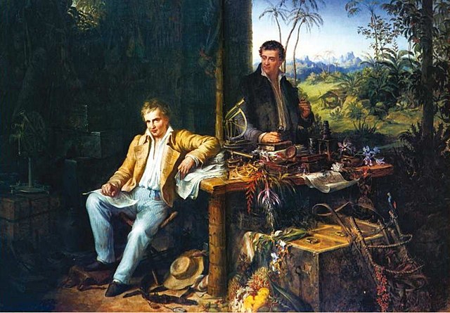 Humboldt y Bonpland en la selva amazónica del río Casiquiare, de Eduard Ender (c. 1850).