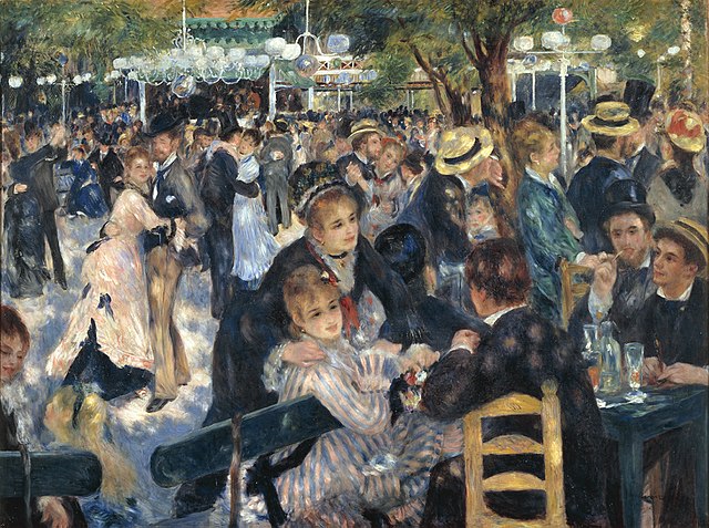 Baile en el Moulin de la Galette, Renoir, 1876.
