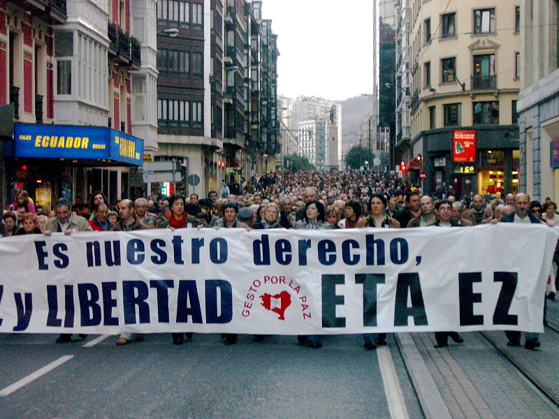 Manifestación contra ETA en Bilbao, 2007.