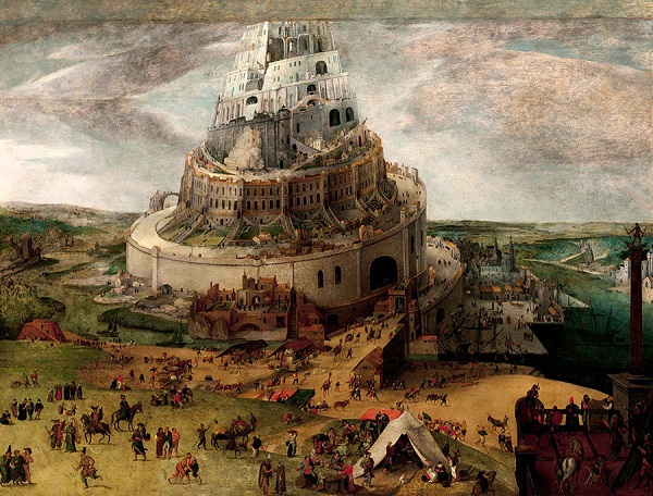 La construcción de la torre de Babel, Jacob Grimmer