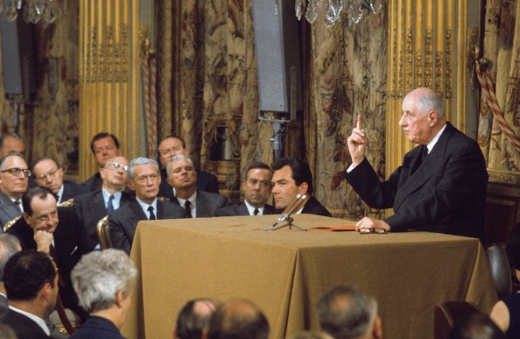 Charles de Gaulle, durante una conferencia de prensa en 1967