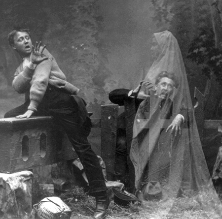 The Haunted Lane (1889). Una imagen fantasmal estereoscópica de doble exposición