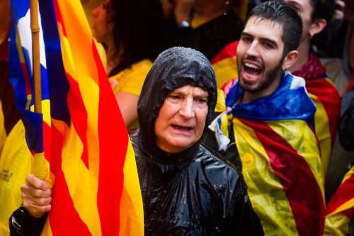 Protestas contra los planes de bloqueo del referéndum por la independencia de Cataluña