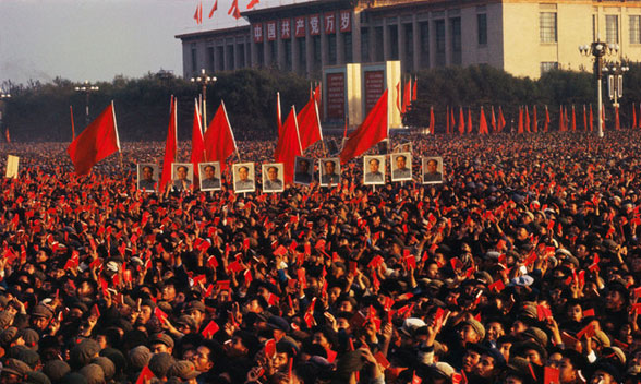 Guardias rojos en Tiananmen, 18 de agosto de 1966