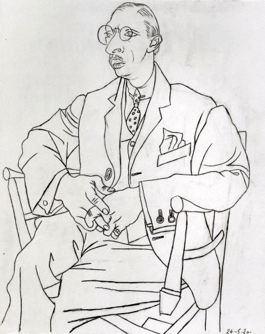 Retrato de Igor Stravinsky, por Pablo Picasso (1920).