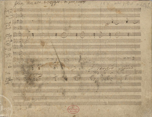 Primera página del manuscrito de la Novena Sinfonía de Beethoven (Staatsbibliothek zu Berlin)