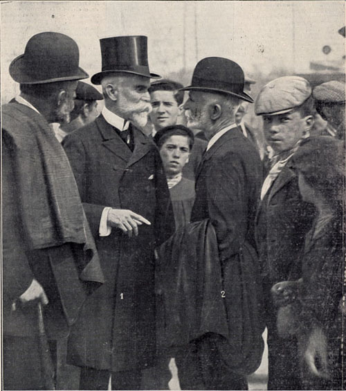 Giner de los Ríos con Bernardino Machado y Ricardo Rubio, Madrid, septiembre de 1908