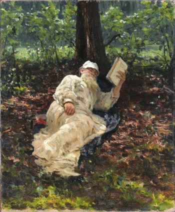 León Tolstói descansando en el bosque. Iliá Repin, 1891.