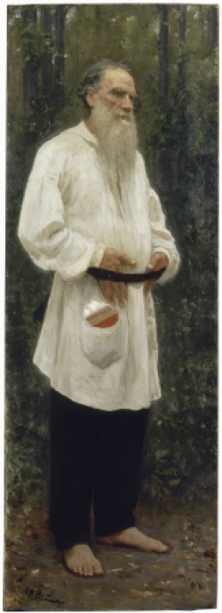 Tolstói descalzo. Iliá Repin, 1901.