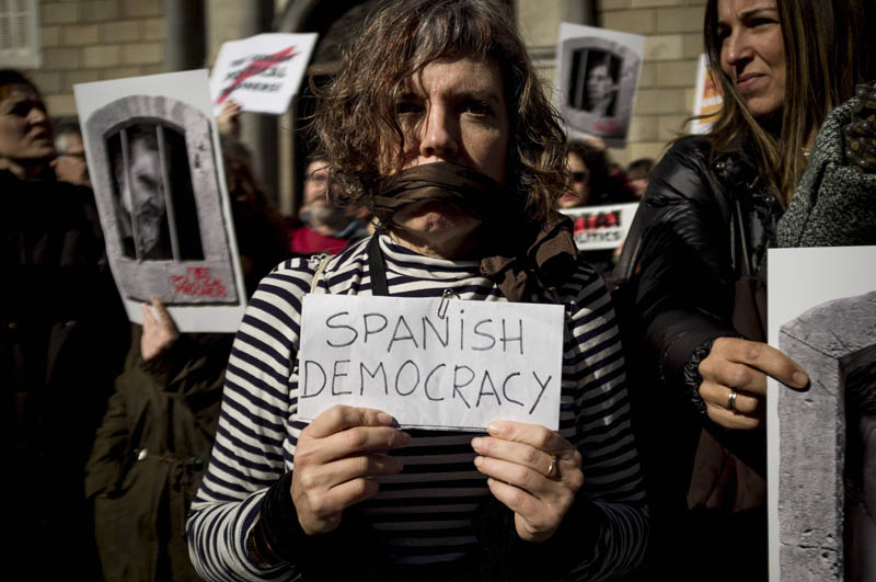Protestas por el comienzo del juicio del 'procès', febrero de 2019.