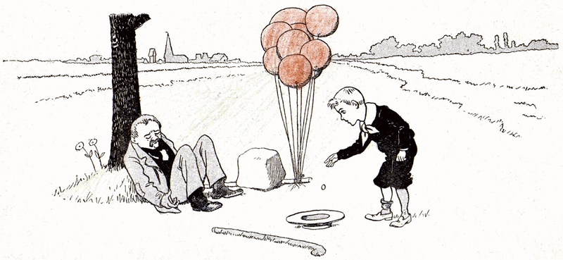 Una viñeta de Tintin-Lutin, de Benjamin Rabier.