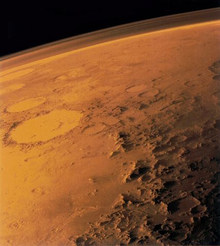 La atmósfera de Marte vista desde la Viking 1, 1976.