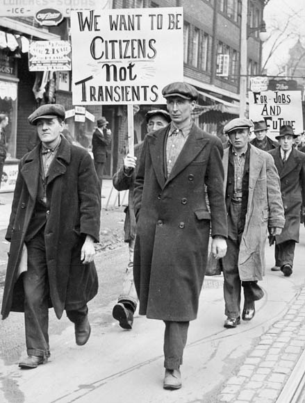 Marcha de los desempleados, Toronto, 1929.