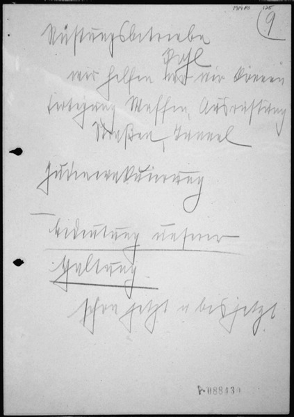 Notas de Himmler para un discurso a las SS, 1943.