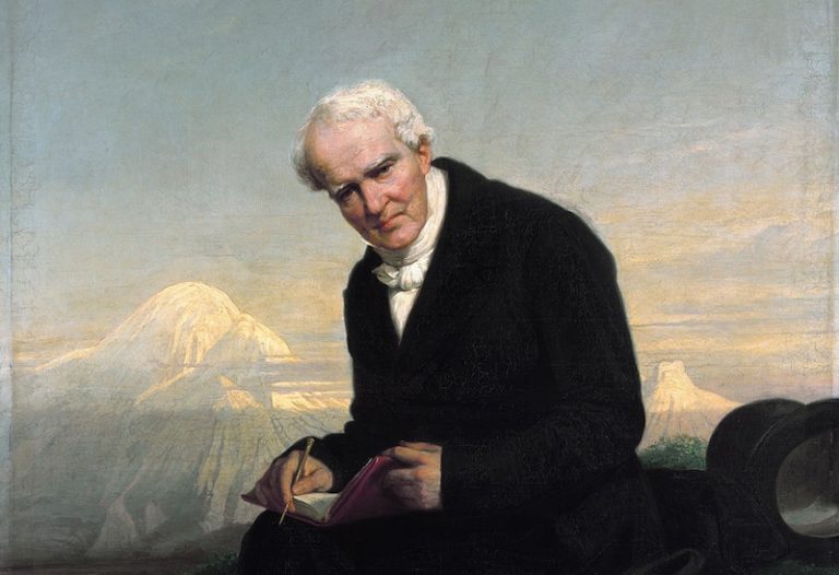 El último retrato de Alejandro de Humboldt de Julius Schrader (1859). A los pies del Chimborazo. Imagen: Wikipedia