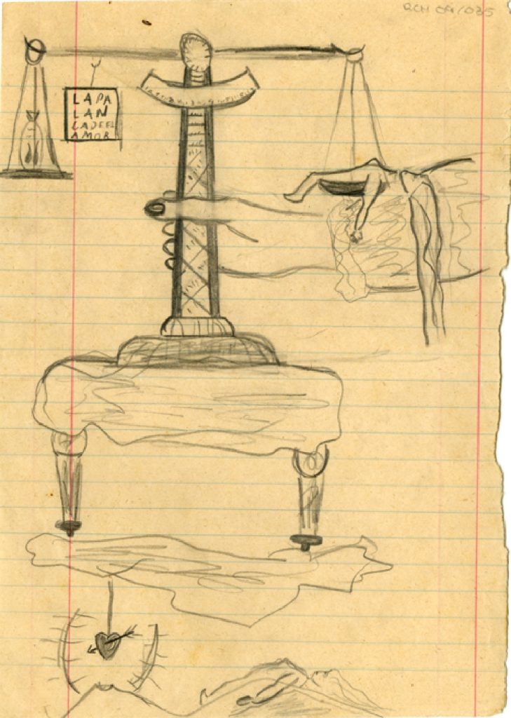 Dibujo a lápiz de ROSA CHACEL La palanca del amor (Fundación Jorge Guillén)