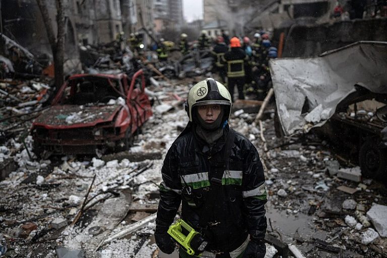Destrucción en Kiev, enero de 2024. Imagen: Wikipedia