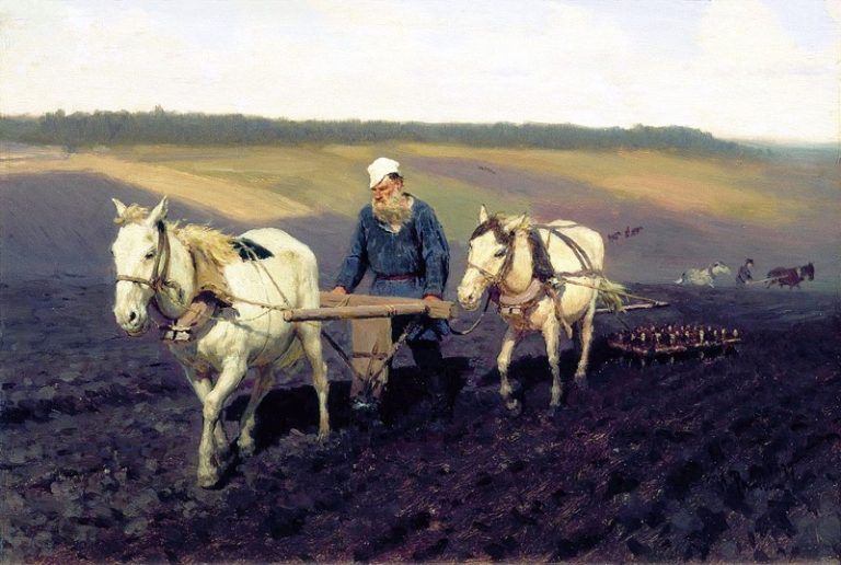 Tolstói arando, por Iliá Repin, 1887