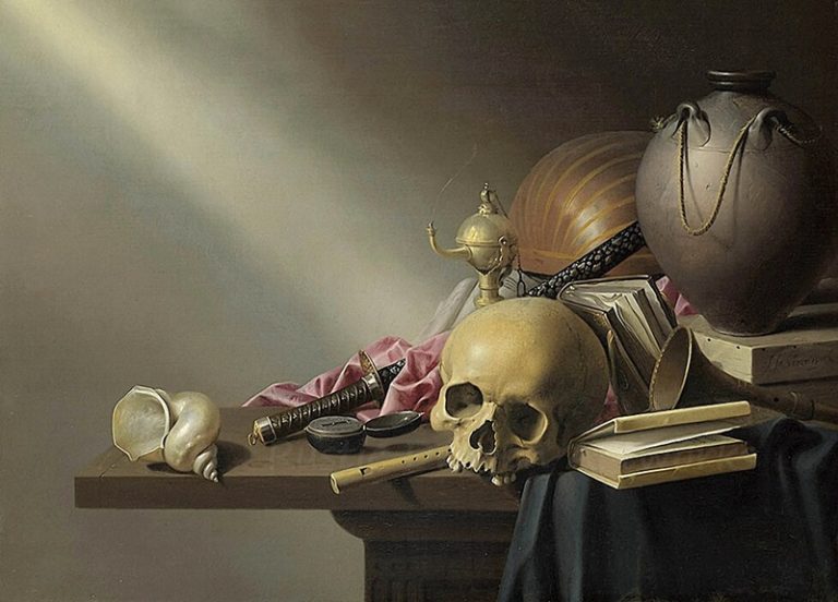 Alegoría de las vanidades de la vida humana, de Harmen Steenwijck (ca. 1640-45). Imagen de Wikimedia