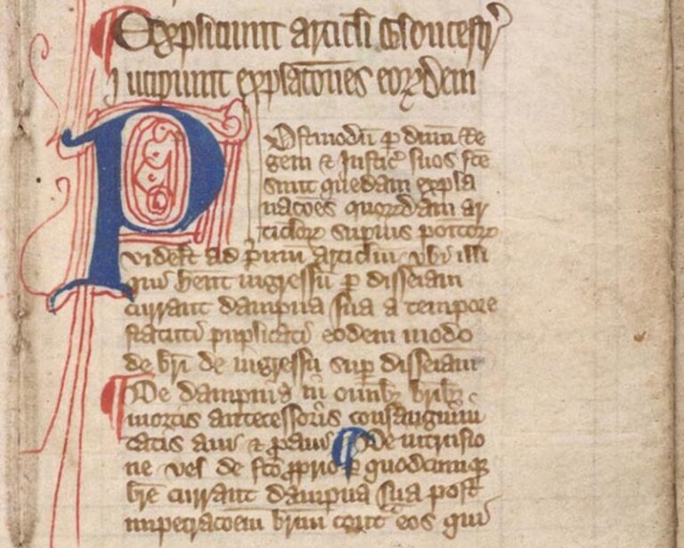 Carta magna con los estatutos ingleses, de principios del s. XIV. Imagen de Wikimedia