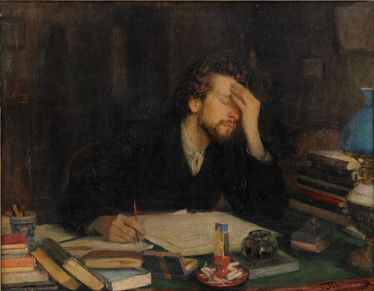 Los tormentos del trabajo creativo, por Leonid Pasternak, 1892