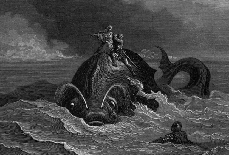 Ilustración de un monstruo marino por Gustave Doré. Wikimedia