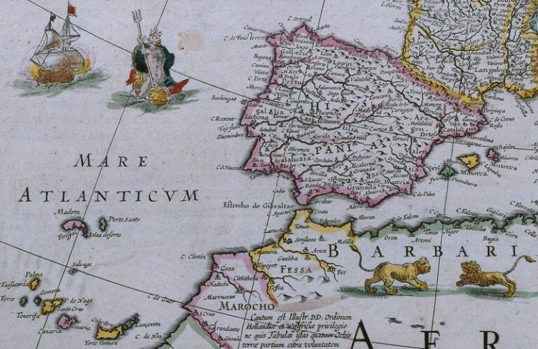 Extracto del mapa europeo recogido en la obra Theatrum Orbis Terrarum..., editada en Amsterdam por Guiljelm y Ioanne Blaeu, 1640. Biblioteca Nacional de España
