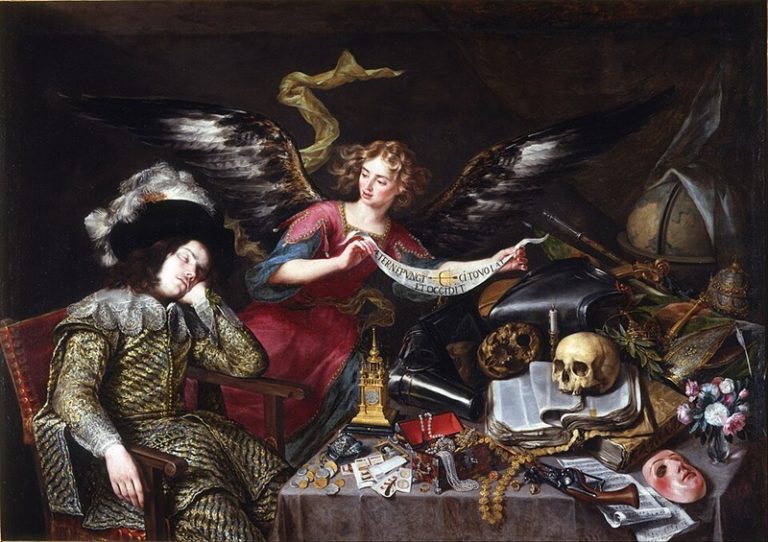 El sueño del caballero, Antonio de Pereda, 1650. Real Academia de Bellas Artes de San Fernando, Madrid