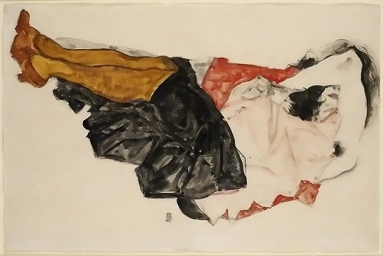 Mujer que cubre su cara. Egon Schiele, 1912