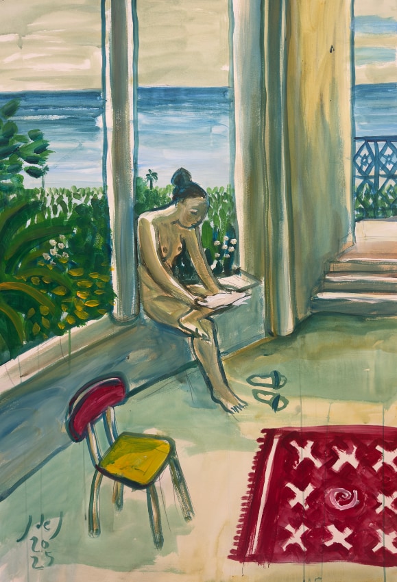 Javier de Juan - El Paraíso es civilizado cuando tiene escalones. Díptico 112 x 152 cm Acrílico sobre papel - Javier de Juan - El Paraíso es civilizado cuando tiene escalones. Díptico 112 x 152 cm. Acrílico sobre papel -